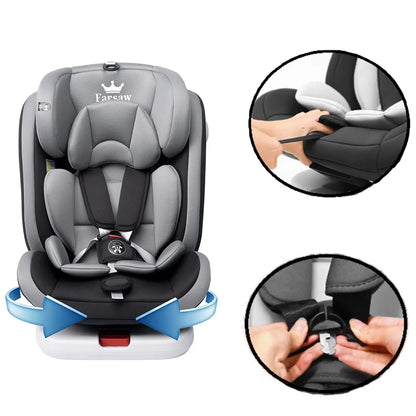 AP02 KL005 Siège auto bébé siège enfant rotatif à 360° avec ISOFIX et position de repos, groupe 0+1/2/3 (9-36 kg/0-12 ans), ceinture de sécurité 5 points, siège auto enfant