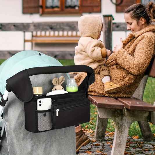 Gestionnaire de poussette pour bébé avec sangle antidérapante et porte-gobelet isolé, sac de poussette pour téléphone portable, adapté à Uppababy,